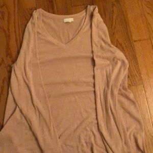 Pink with Gold Pinstripes Maternity Sweater